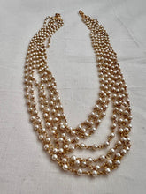 Gold polish multi layer pearls chain-Silver Neckpiece-CI-House of Taamara